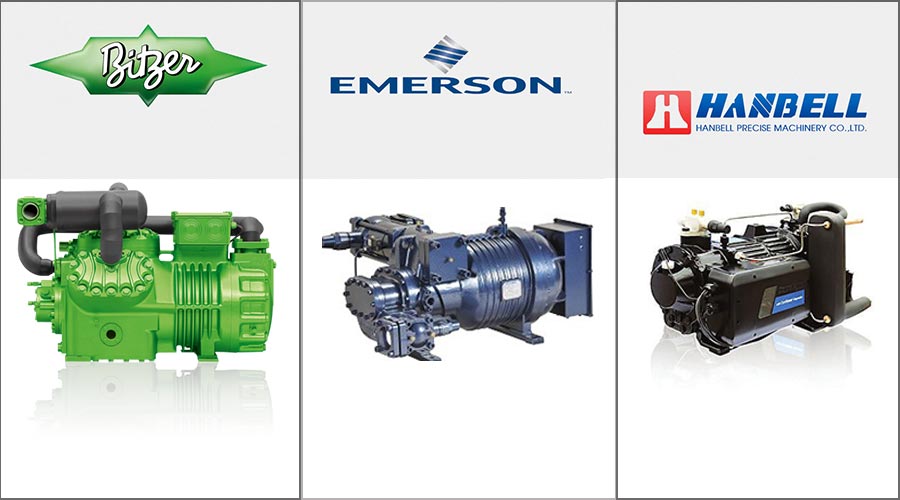 品牌制冷機(jī)組比澤爾、艾默生和漢鐘
