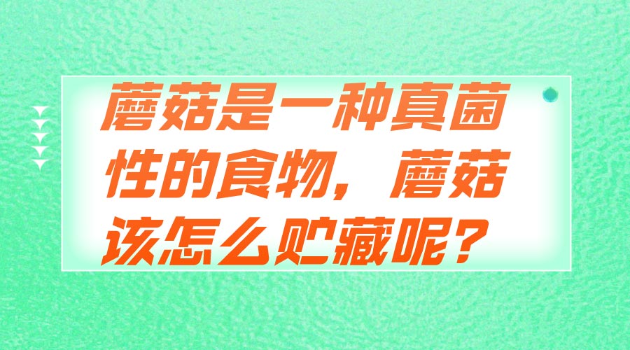 蘑菇是一種真菌性的食物，蘑菇該怎么貯藏呢？