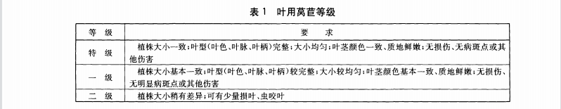 生菜（葉用萵苣）等級參考標(biāo)準(zhǔn)