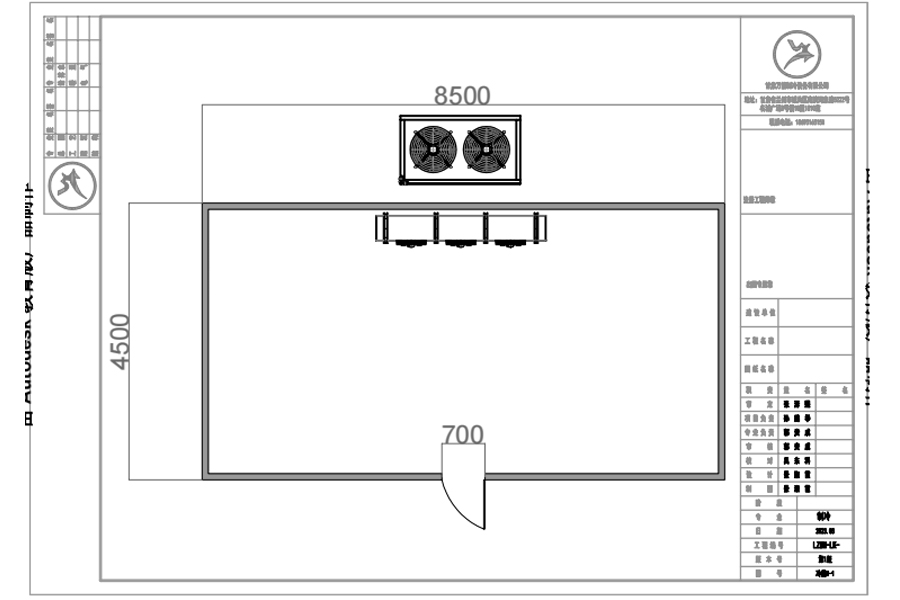 甘肅嘉峪關(guān)48平酒店冷庫(kù)設(shè)計(jì)平面圖